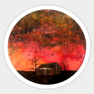 Red Starry Skies Sticker